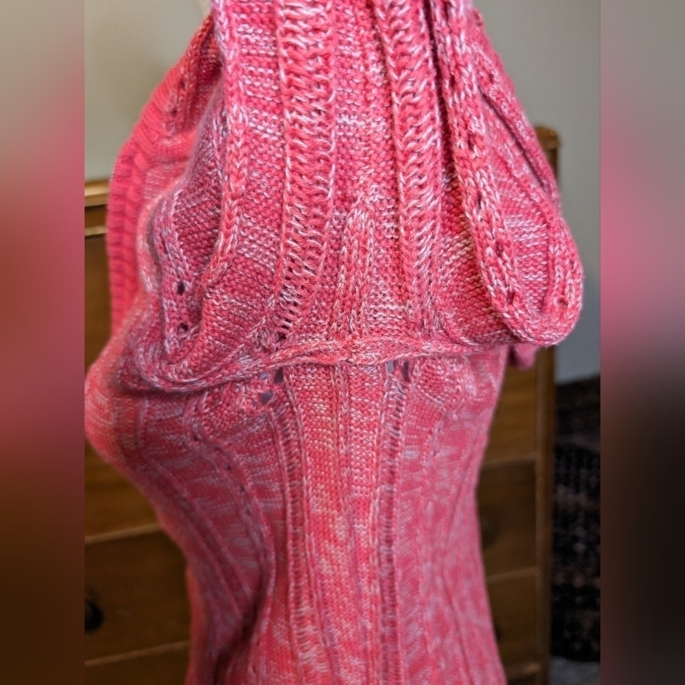 DKNY HOODED Half Zip WINTER Holiday Sweater SZ M - Picture 9 of 15